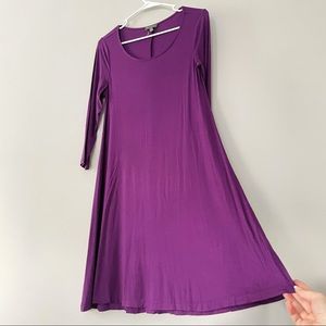 The Limited Purple Jersey Stretch Summer Dress
